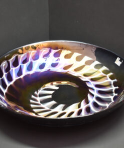 Coupe plate noire en verre de Murano